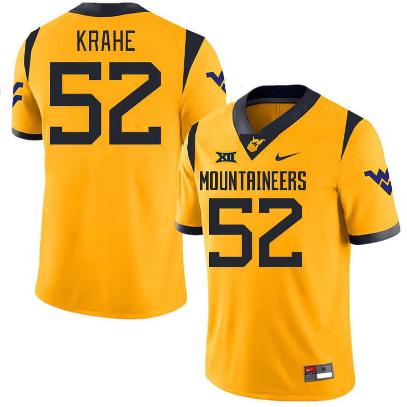 Men #52 Nick Krahe West Virginia Mountaineers College 2024 New Uniforms Football Jerseys Stitched Sa